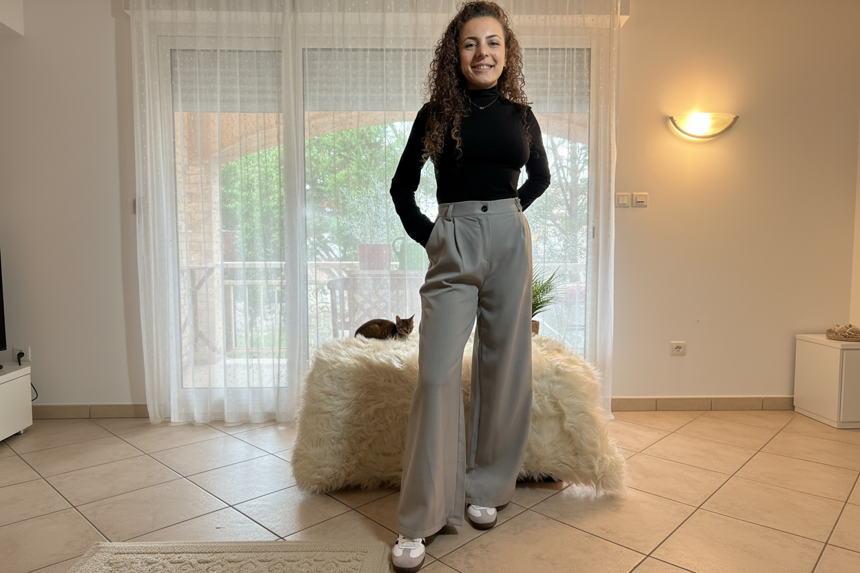 Photo ajustée tenue grise